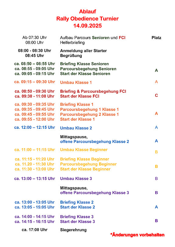 RO Turnier Zeitplan 2025 